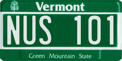 VT license plate NUS101