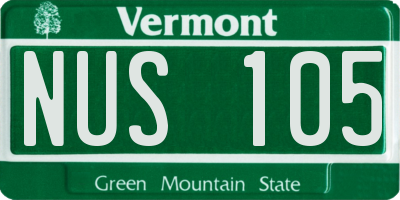 VT license plate NUS105