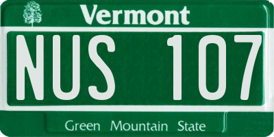 VT license plate NUS107