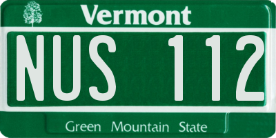 VT license plate NUS112