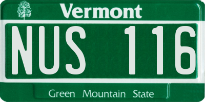 VT license plate NUS116