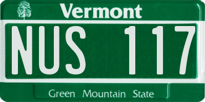 VT license plate NUS117
