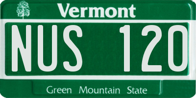 VT license plate NUS120