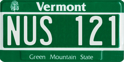 VT license plate NUS121