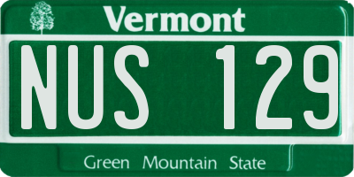 VT license plate NUS129