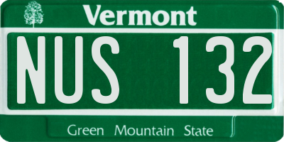 VT license plate NUS132