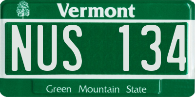 VT license plate NUS134