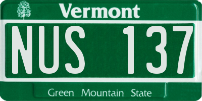 VT license plate NUS137