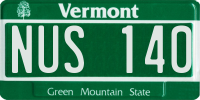 VT license plate NUS140