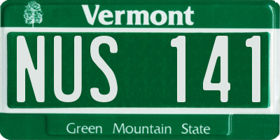 VT license plate NUS141