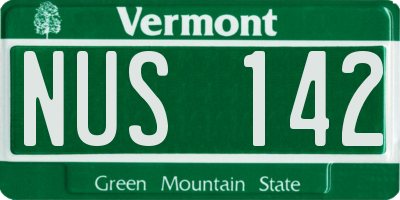 VT license plate NUS142