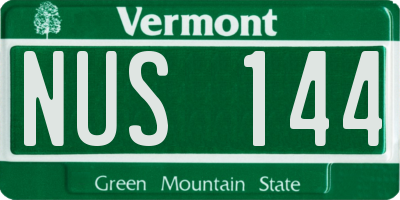 VT license plate NUS144