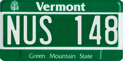 VT license plate NUS148