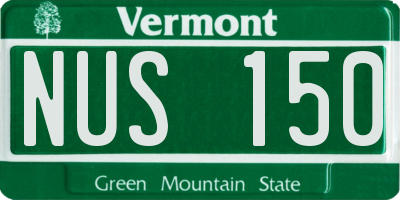 VT license plate NUS150