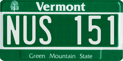 VT license plate NUS151