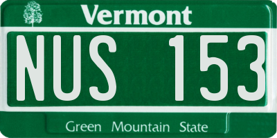 VT license plate NUS153
