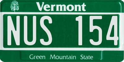 VT license plate NUS154