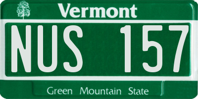 VT license plate NUS157