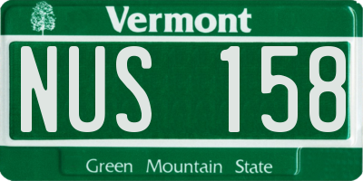 VT license plate NUS158