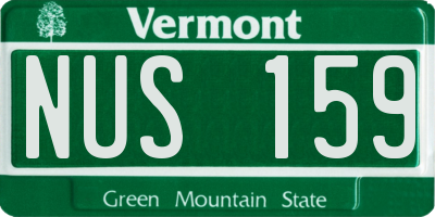 VT license plate NUS159
