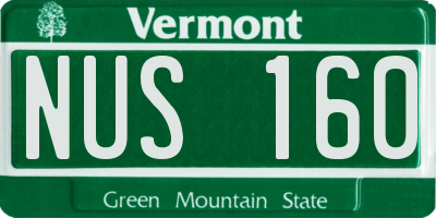 VT license plate NUS160