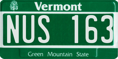 VT license plate NUS163