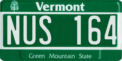 VT license plate NUS164