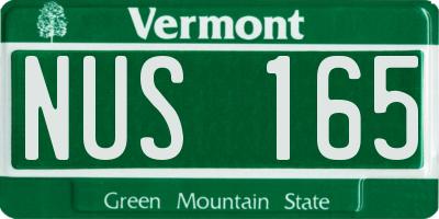 VT license plate NUS165