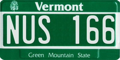 VT license plate NUS166