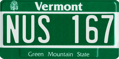 VT license plate NUS167