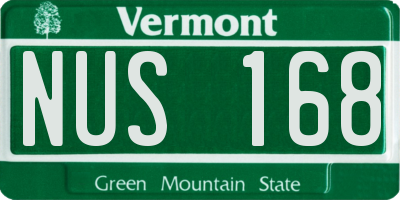 VT license plate NUS168