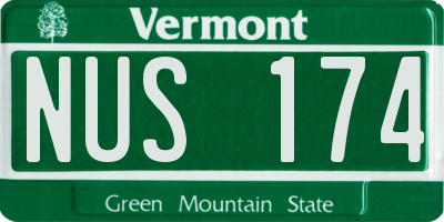 VT license plate NUS174