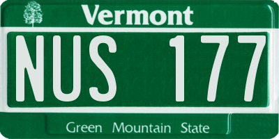 VT license plate NUS177