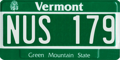 VT license plate NUS179