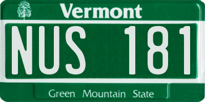 VT license plate NUS181