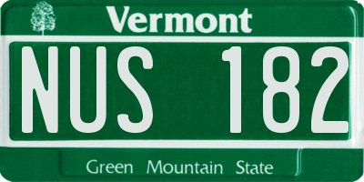 VT license plate NUS182