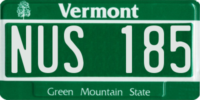 VT license plate NUS185