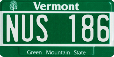 VT license plate NUS186
