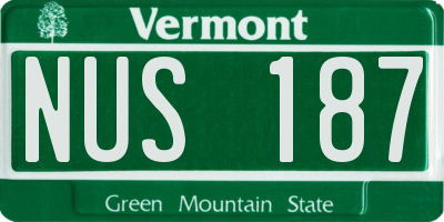 VT license plate NUS187
