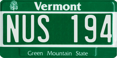 VT license plate NUS194