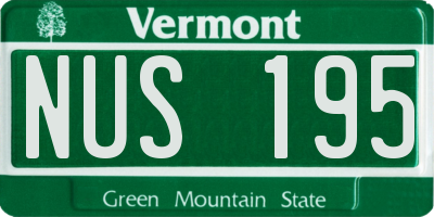 VT license plate NUS195