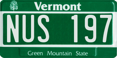 VT license plate NUS197