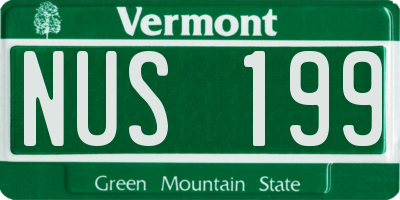 VT license plate NUS199