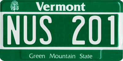 VT license plate NUS201
