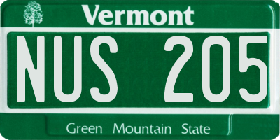 VT license plate NUS205