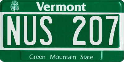 VT license plate NUS207