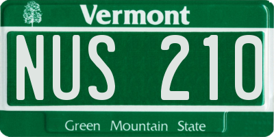 VT license plate NUS210