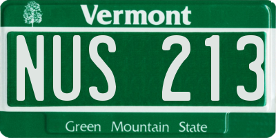VT license plate NUS213