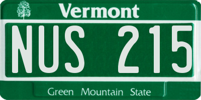 VT license plate NUS215