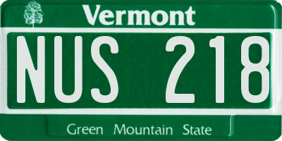 VT license plate NUS218